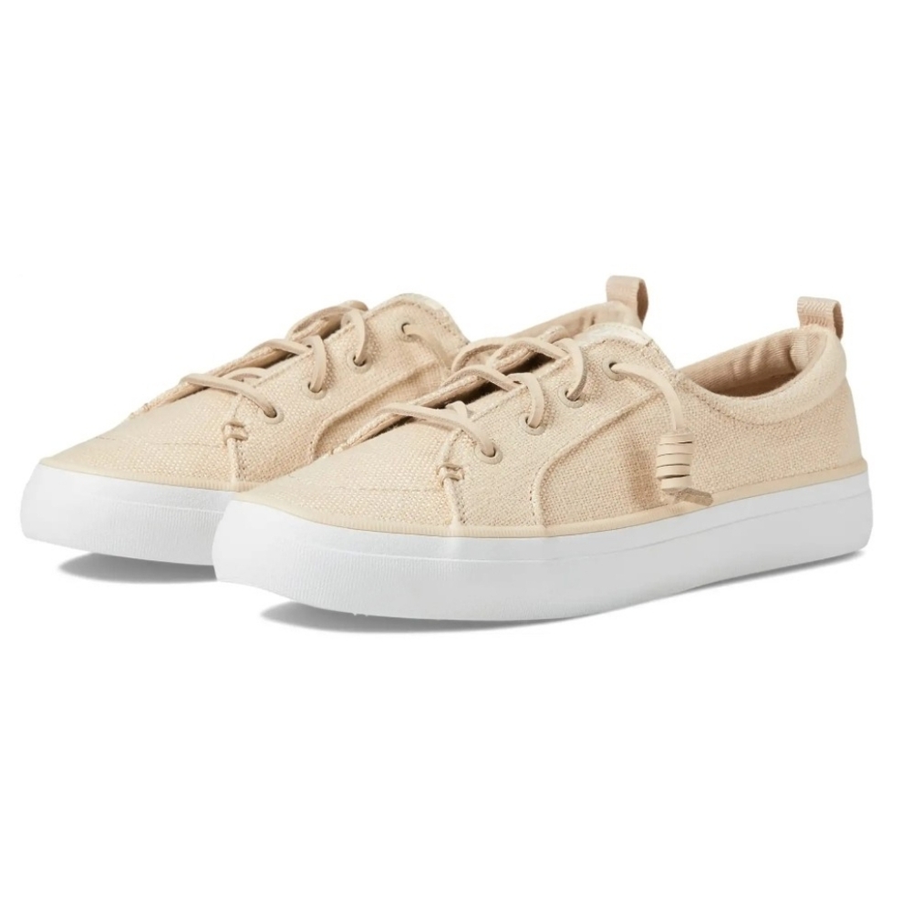 NEW Sperry Crest Slip-On Canvas Sneaker Ivory Memory Foam Women's Size 7.5